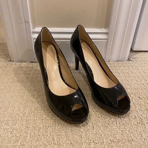 ORIGINAL BOX Chelsea Open-Toed Black Patent Pump🖤